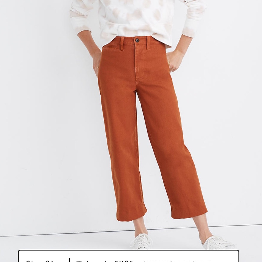 Madewell- Emmett slim wide leg crop pants